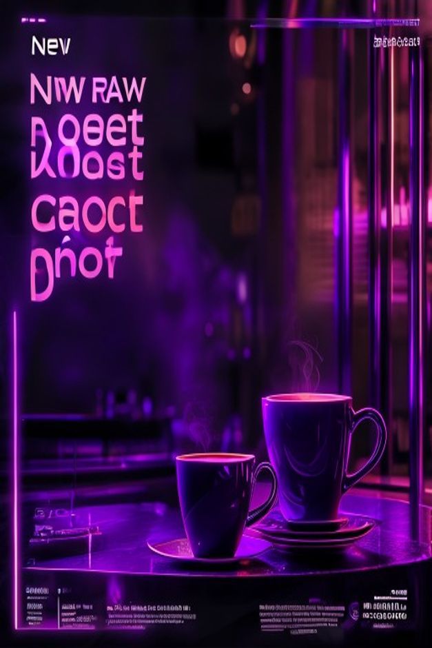 Neon Tech Launch sample poster for Dubai Cafe Selling Premium Coffee Subscrip